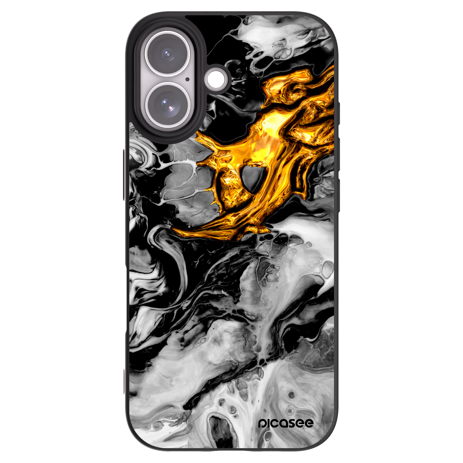 Picasee husă neagră din silicon pentru Apple iPhone 17 - Black Gold 2