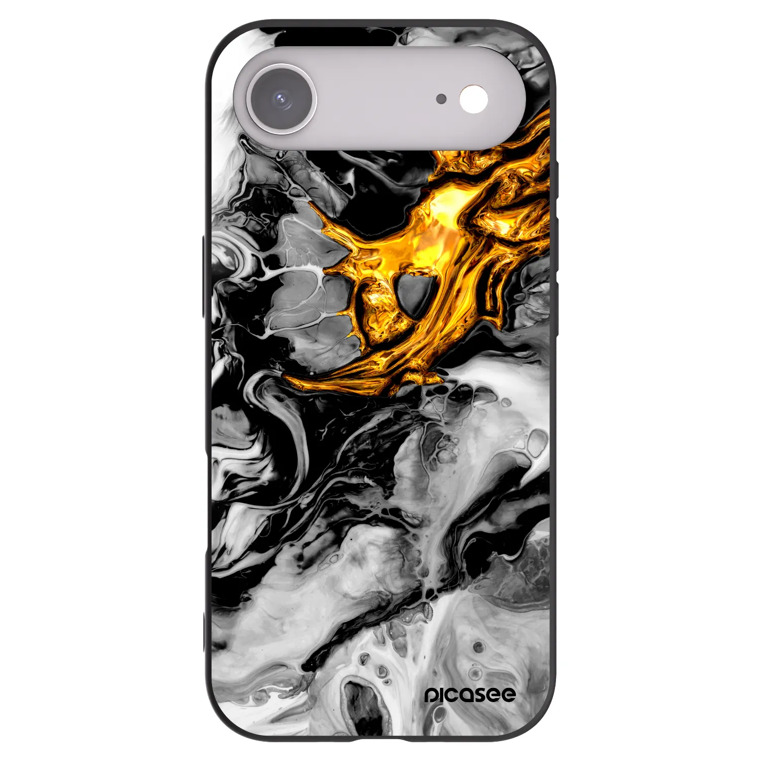 Picasee husă neagră din silicon pentru Apple iPhone Air - Black Gold 2