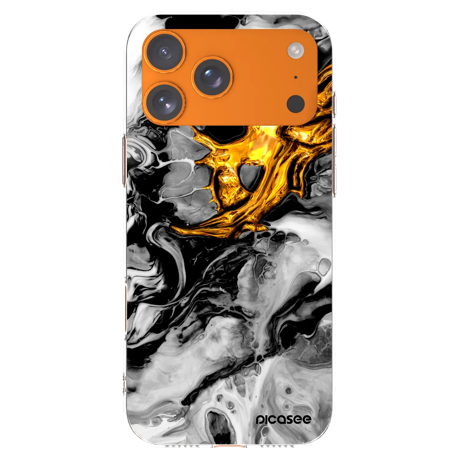 Picasee husă transparentă din silicon pentru Apple iPhone 17 Pro Max - Black Gold 2