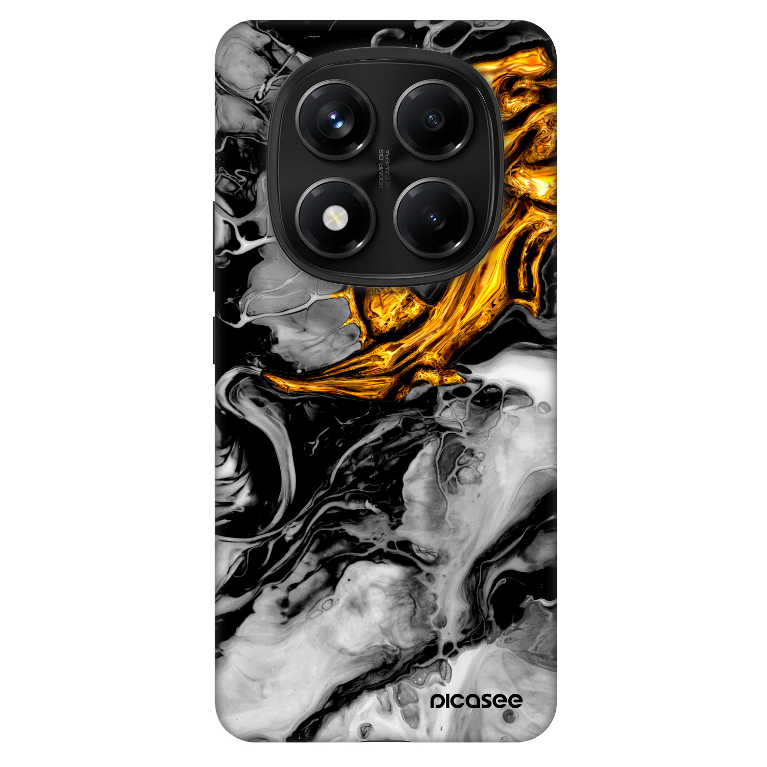 Picasee Fashion Case pentru Xiaomi Redmi Note 14 Pro 5G - Black Gold 2