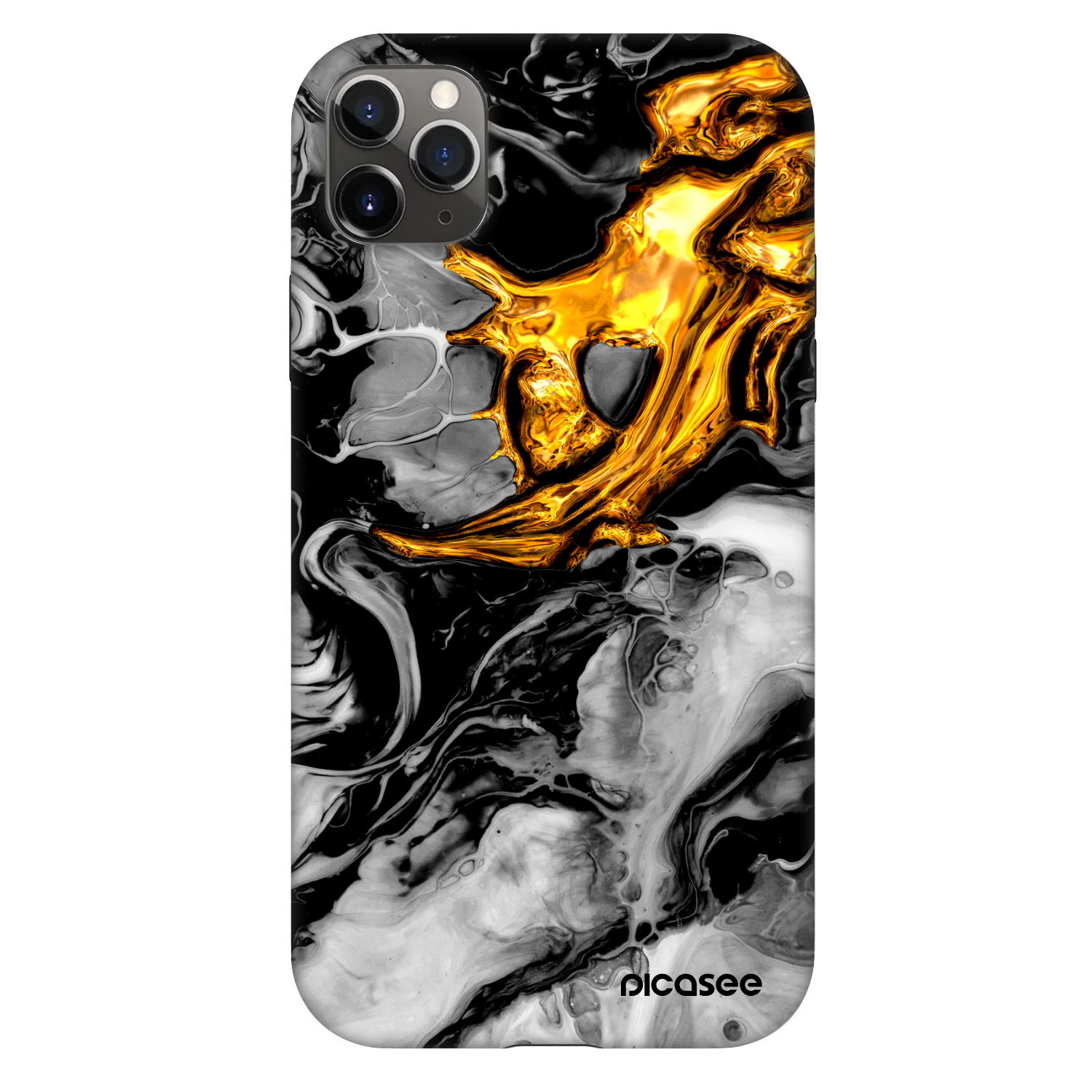 Picasee Fashion Case pentru Apple iPhone 11 Pro Max - Black Gold 2