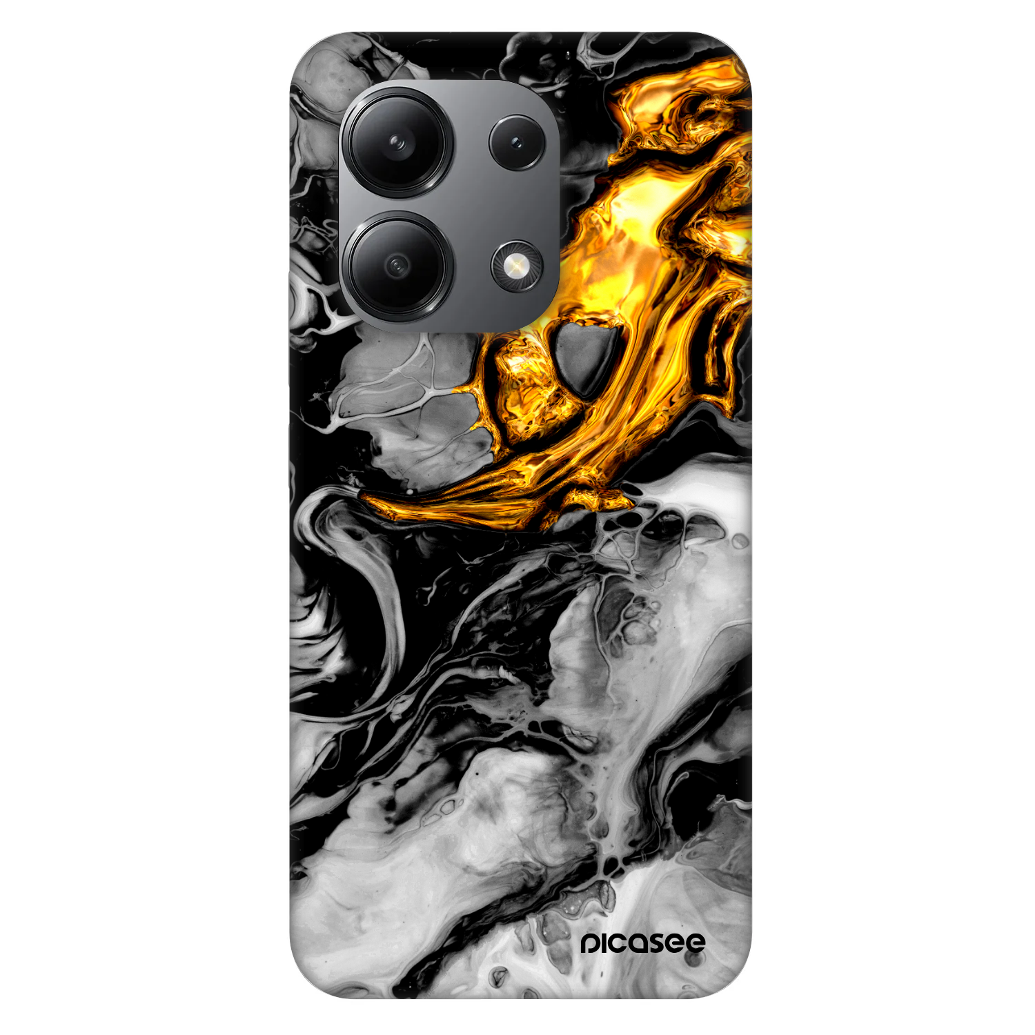 Picasee Fashion Case pentru Xiaomi Redmi Note 13 4G - Black Gold 2