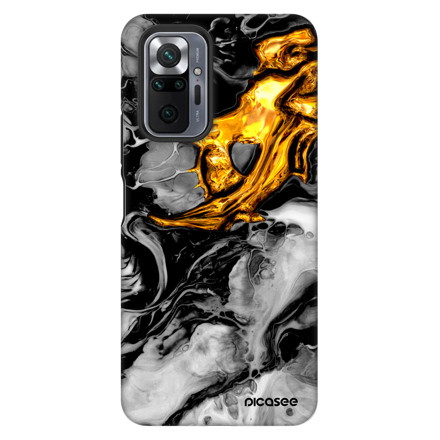 Picasee Fashion Case pentru Xiaomi Redmi Note 10 Pro - Black Gold 2