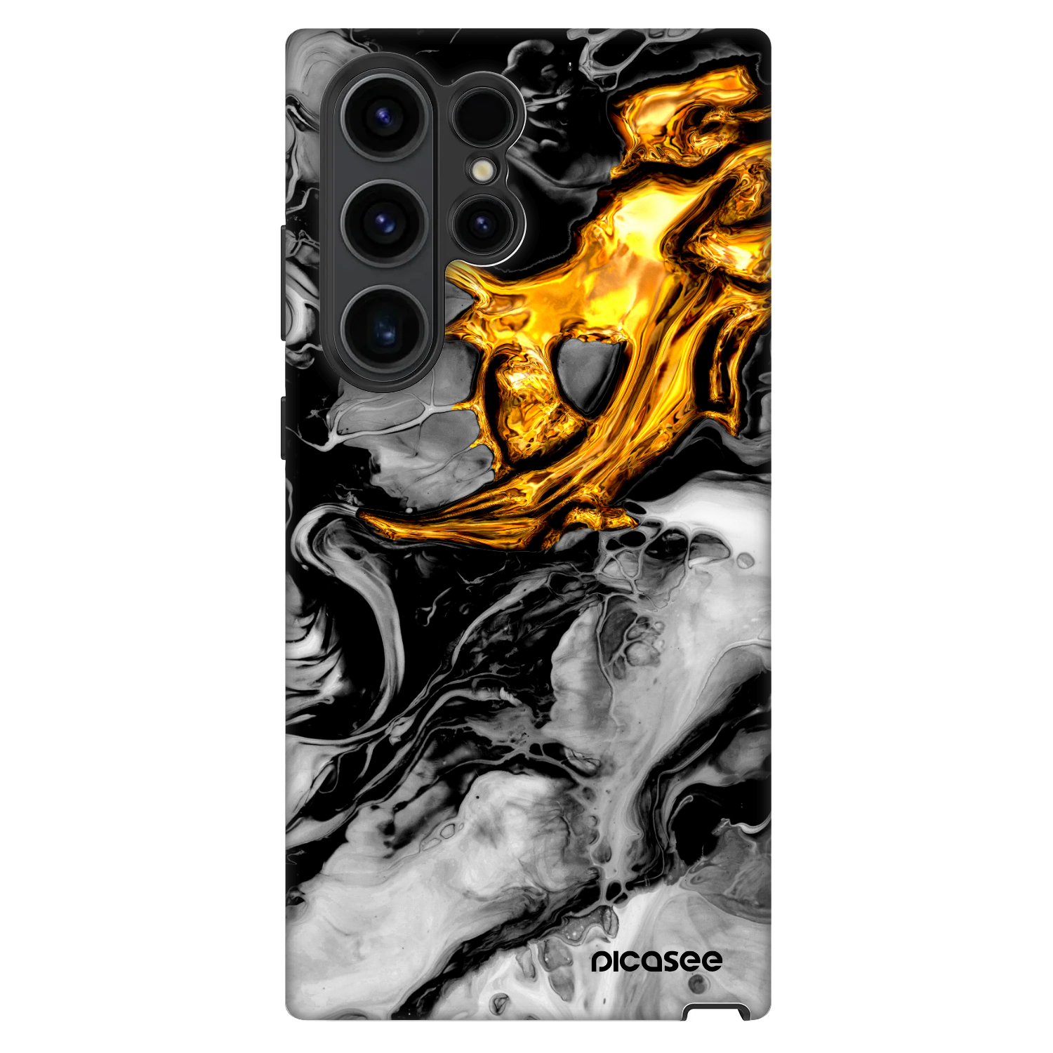 Picasee Fashion Case pentru Samsung Galaxy S23 Ultra 5G - Black Gold 2