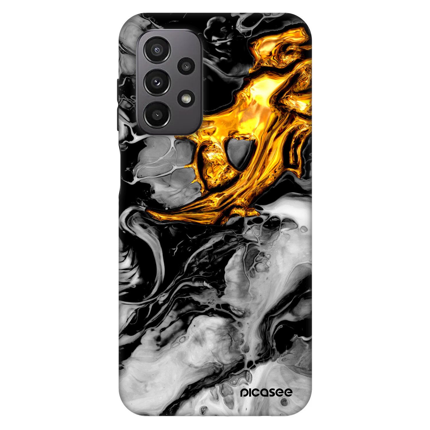 Picasee Fashion Case pentru Samsung Galaxy A23 A236B 5G - Black Gold 2