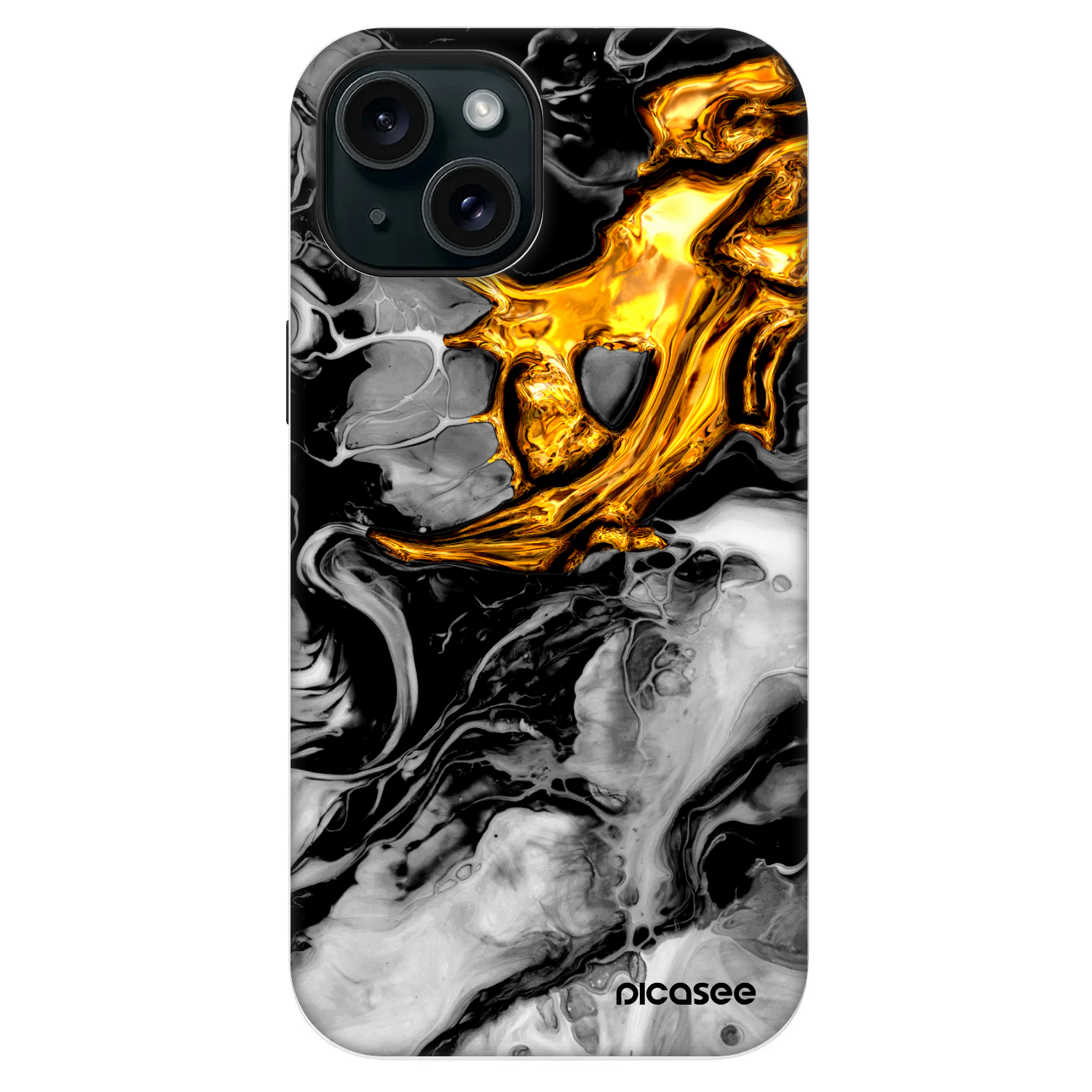 Picasee Fashion Case MagSafe pentru Apple iPhone 13 - Black Gold 2