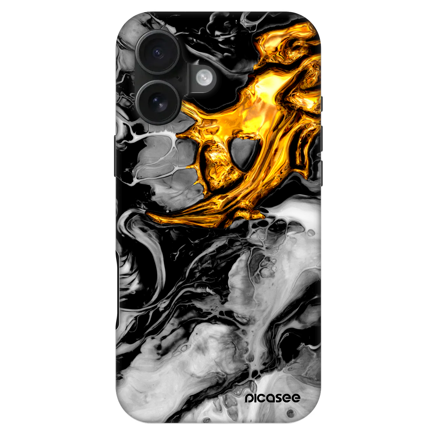 Picasee Fashion Case MagSafe pentru Apple iPhone 16 - Black Gold 2