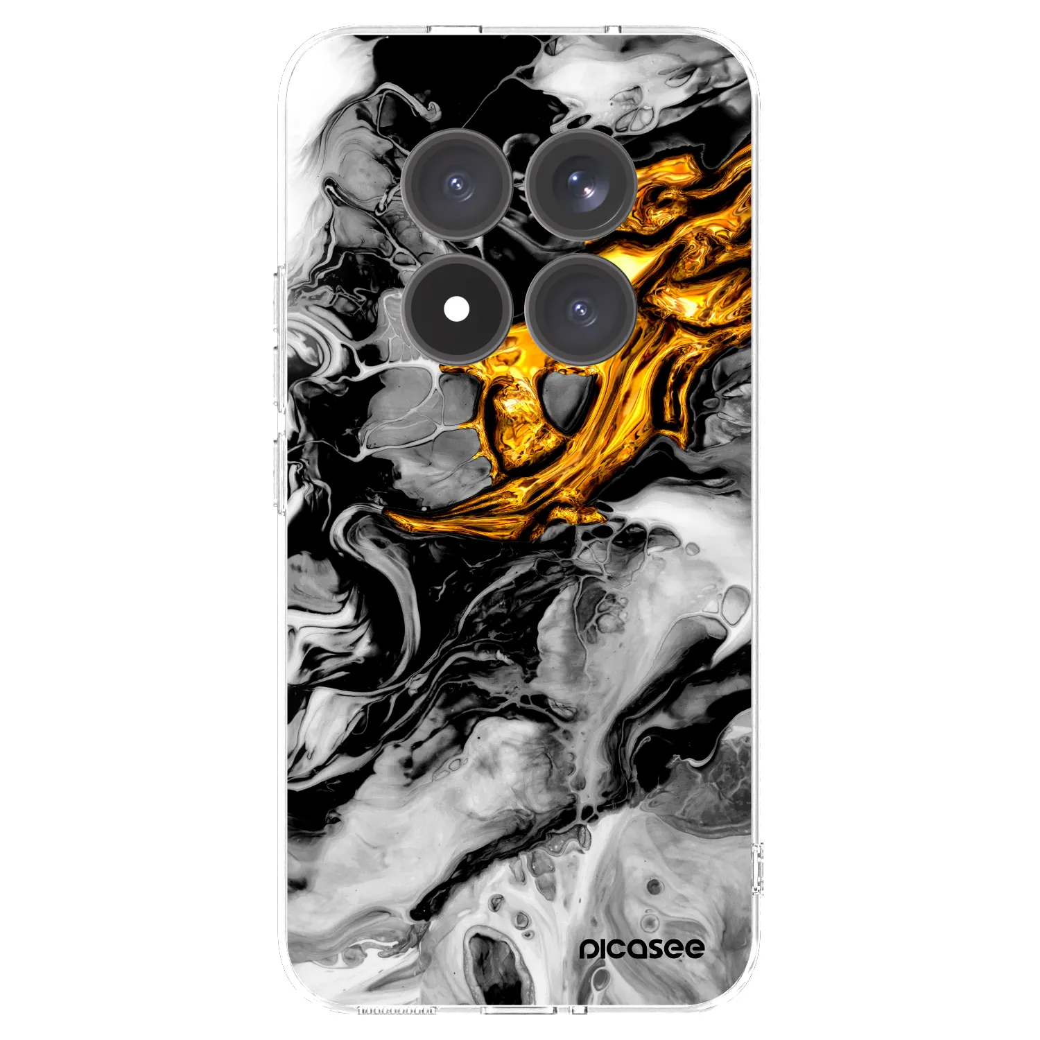 Picasee husă transparentă din silicon pentru Xiaomi Redmi Note 15 Pro+ - Black Gold 2