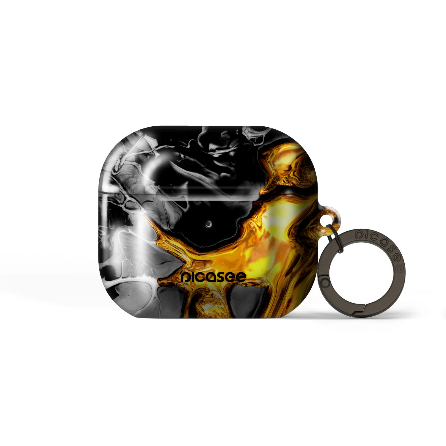 Picasee Obal pro Apple AirPods 3 - Black Gold 2