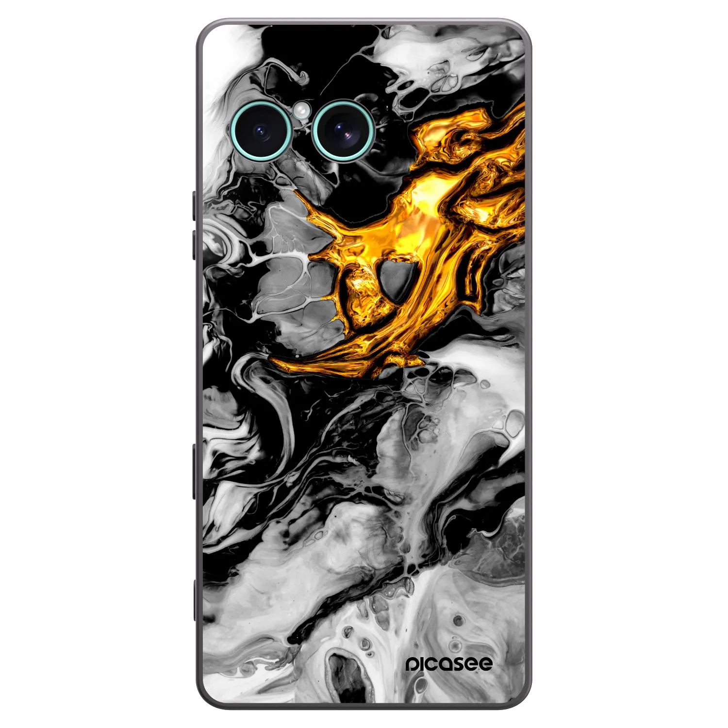 Picasee husă neagră din silicon pentru Sony Xperia 10 VII - Black Gold 2