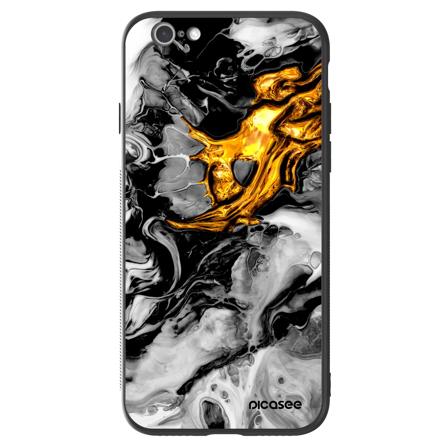 Picasee ULTIMATE CASE pentru Apple iPhone 6/6S - Black Gold 2