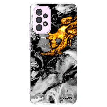 Picasee husă transparentă din silicon pentru Samsung Galaxy A32 5G A326B - Black Gold 2