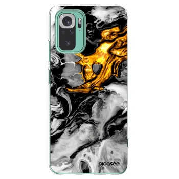 Picasee husă transparentă din silicon pentru Xiaomi Redmi Note 10 Pro - Black Gold 2