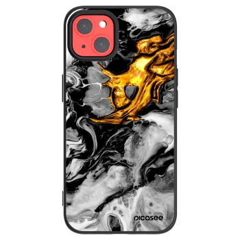Picasee husă neagră din silicon pentru Apple iPhone 13 - Black Gold 2