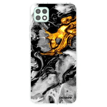 Picasee husă transparentă din silicon pentru Samsung Galaxy A22 A226B 5G - Black Gold 2