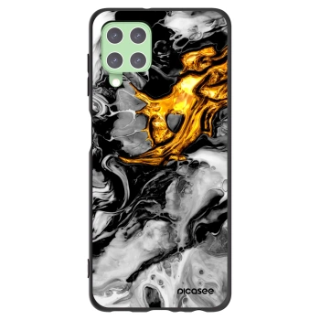 Picasee husă neagră din silicon pentru Samsung Galaxy A22 A225F 4G - Black Gold 2
