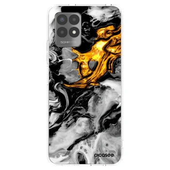 Picasee husă transparentă din silicon pentru Realme 8i - Black Gold 2