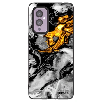 Picasee husă neagră din silicon pentru OnePlus 9 - Black Gold 2