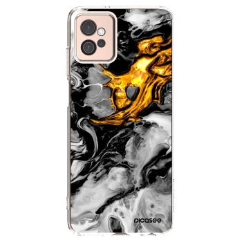 Picasee husă transparentă din silicon pentru Motorola Moto G32 - Black Gold 2