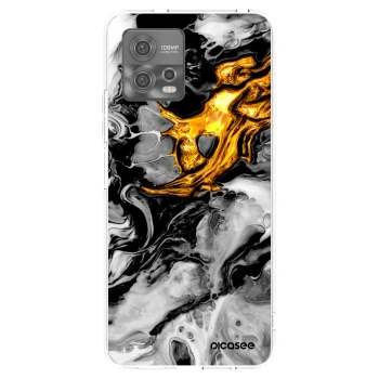 Picasee husă transparentă din silicon pentru Motorola Moto G72 - Black Gold 2
