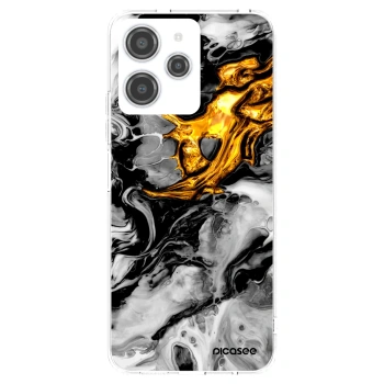 Picasee husă transparentă din silicon pentru Xiaomi Redmi 12 4G - Black Gold 2