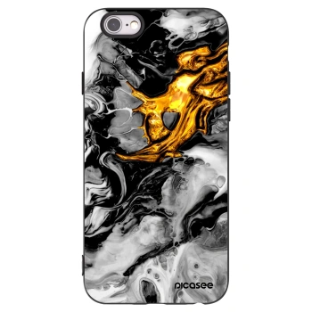 Picasee husă neagră din silicon pentru Apple iPhone 6/6S - Black Gold 2