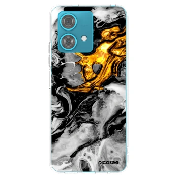 Picasee husă transparentă din silicon pentru Motorola Edge 40 Neo - Black Gold 2
