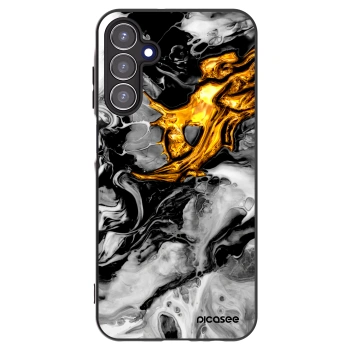 Picasee husă neagră din silicon pentru Samsung Galaxy A15 A155F 4G - Black Gold 2
