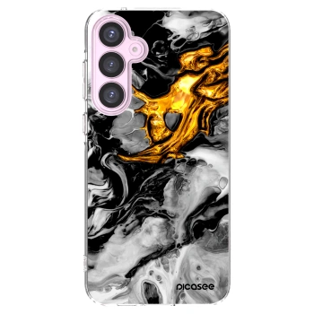 Picasee husă transparentă din silicon pentru Samsung Galaxy A55 5G A556B - Black Gold 2