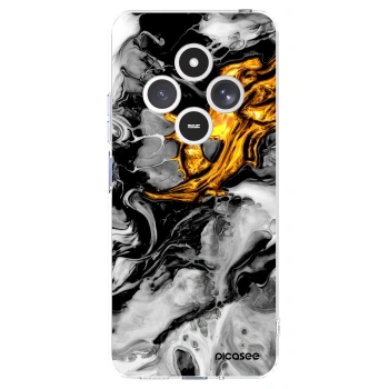 Picasee husă transparentă din silicon pentru Xiaomi Redmi 14C - Black Gold 2