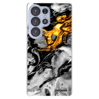 Picasee husă transparentă din silicon pentru Samsung Galaxy S25 Ultra 5G - Black Gold 2