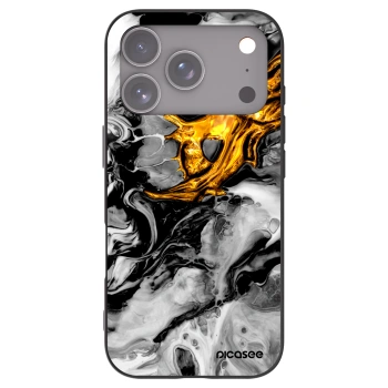 Picasee husă neagră din silicon pentru Apple iPhone 17 Pro - Black Gold 2