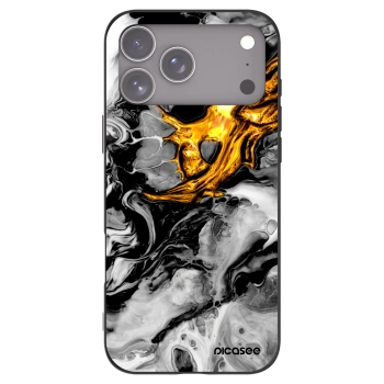 Picasee husă neagră din silicon pentru Apple iPhone 17 Pro Max - Black Gold 2