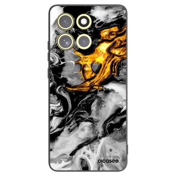 Picasee husă neagră din silicon pentru Motorola Moto G86 Power 5G - Black Gold 2