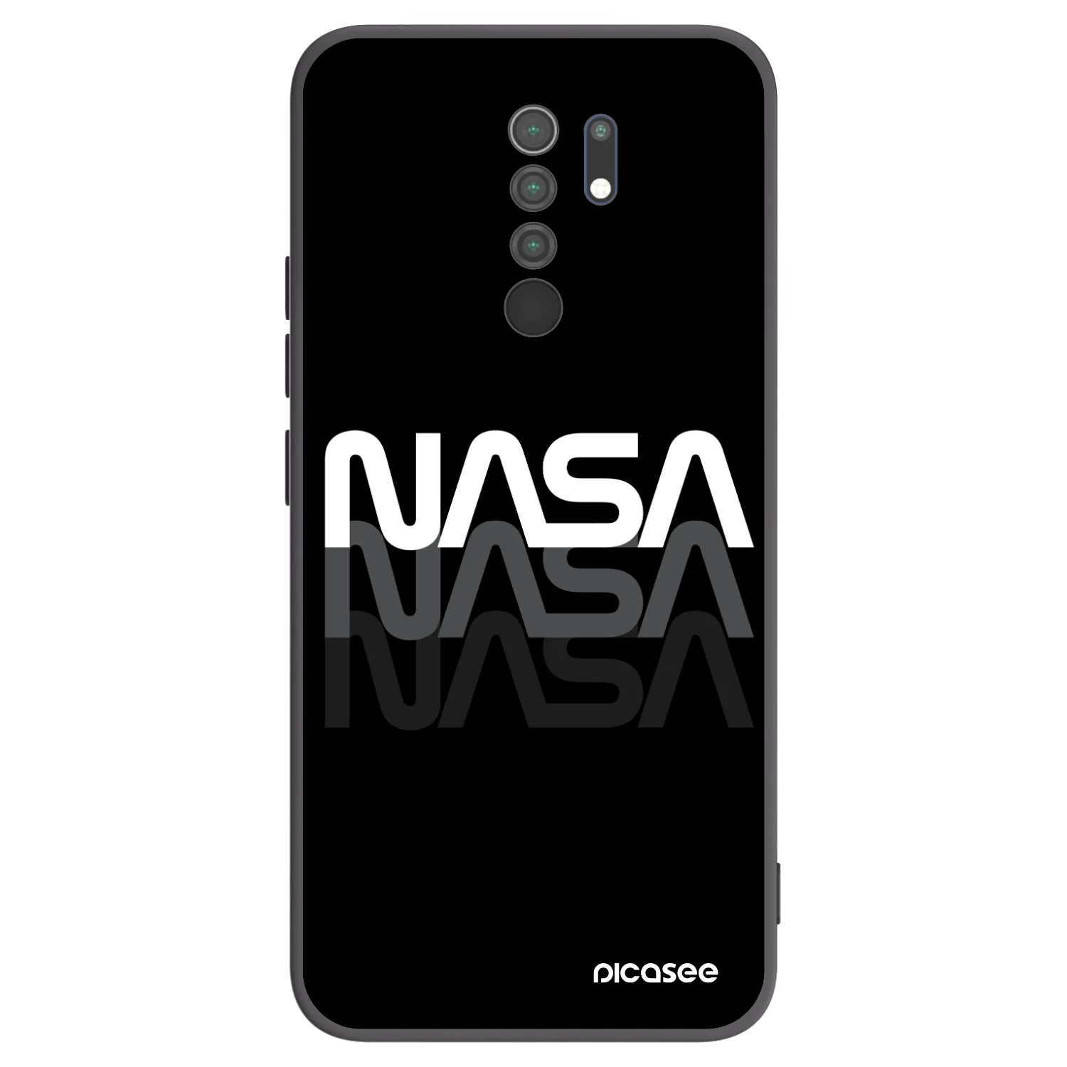 Picasee husă neagră din silicon pentru Xiaomi Redmi 9 - NASA Triple