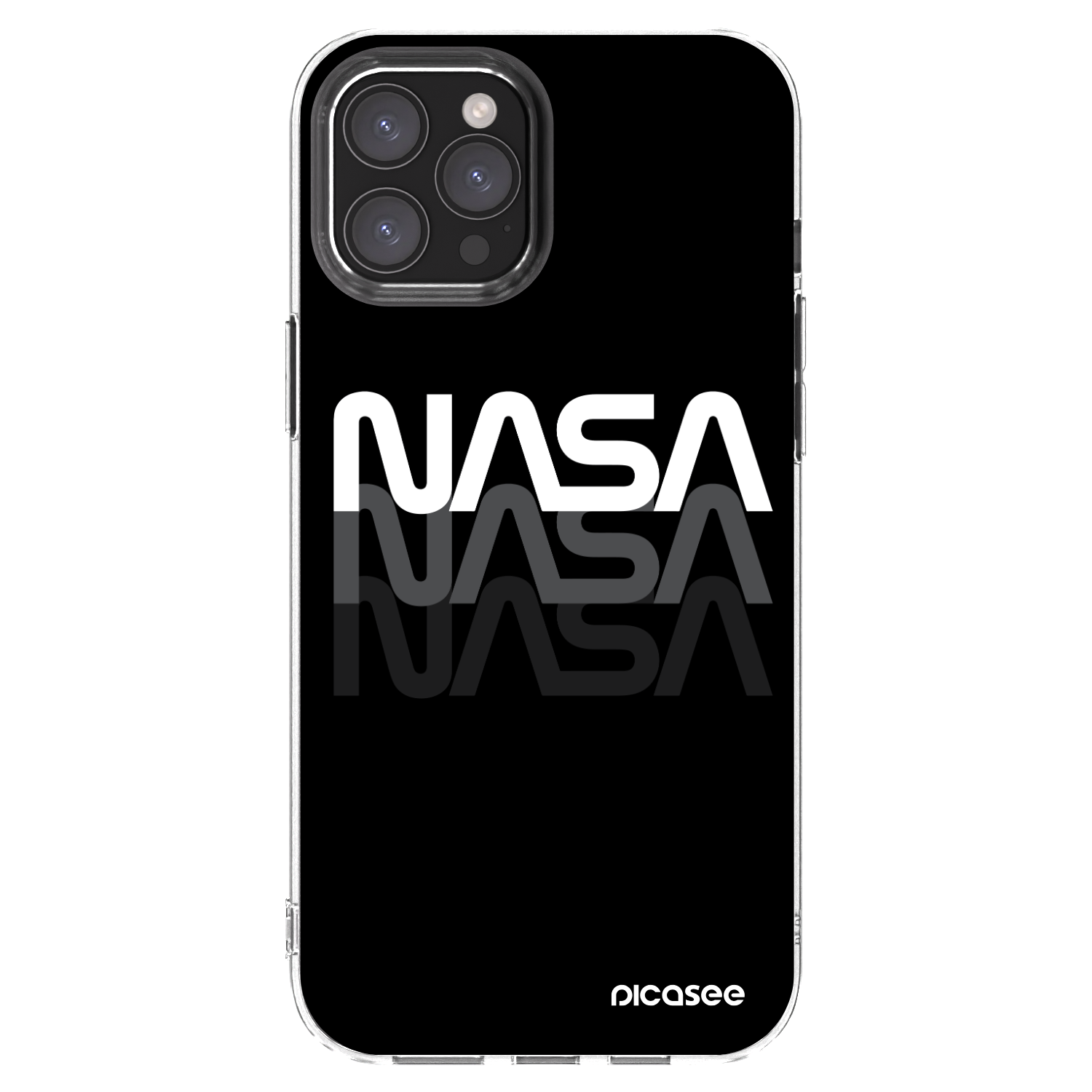 Picasee husă transparentă din silicon pentru Apple iPhone 12 Pro Max - NASA Triple