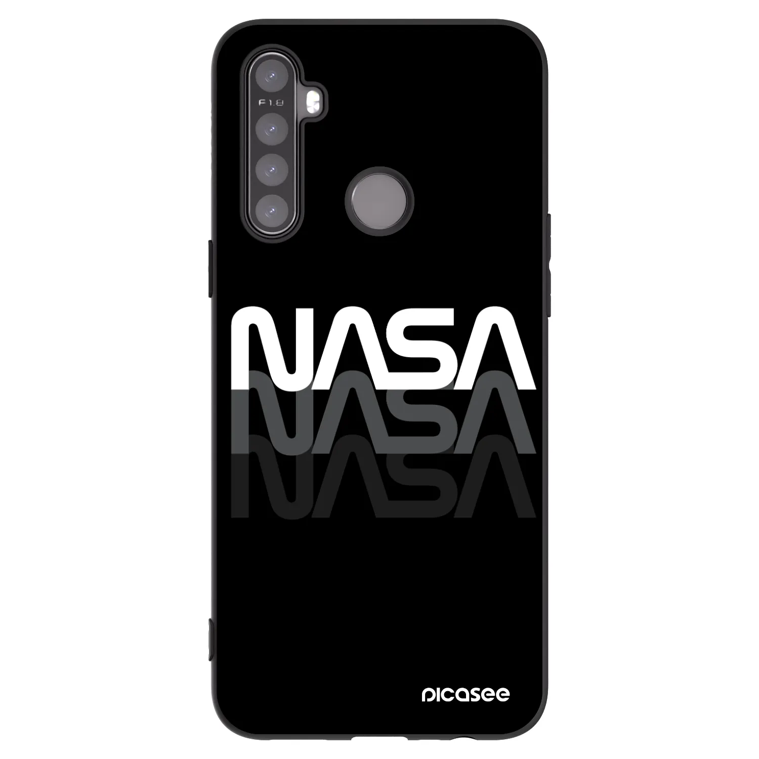 Picasee husă neagră din silicon pentru Realme 5 - NASA Triple