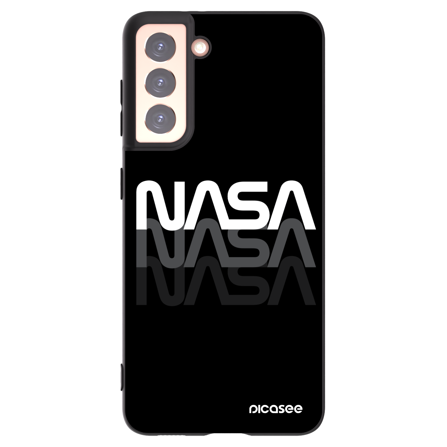Picasee husă neagră din silicon pentru Samsung Galaxy S21 5G G991B - NASA Triple