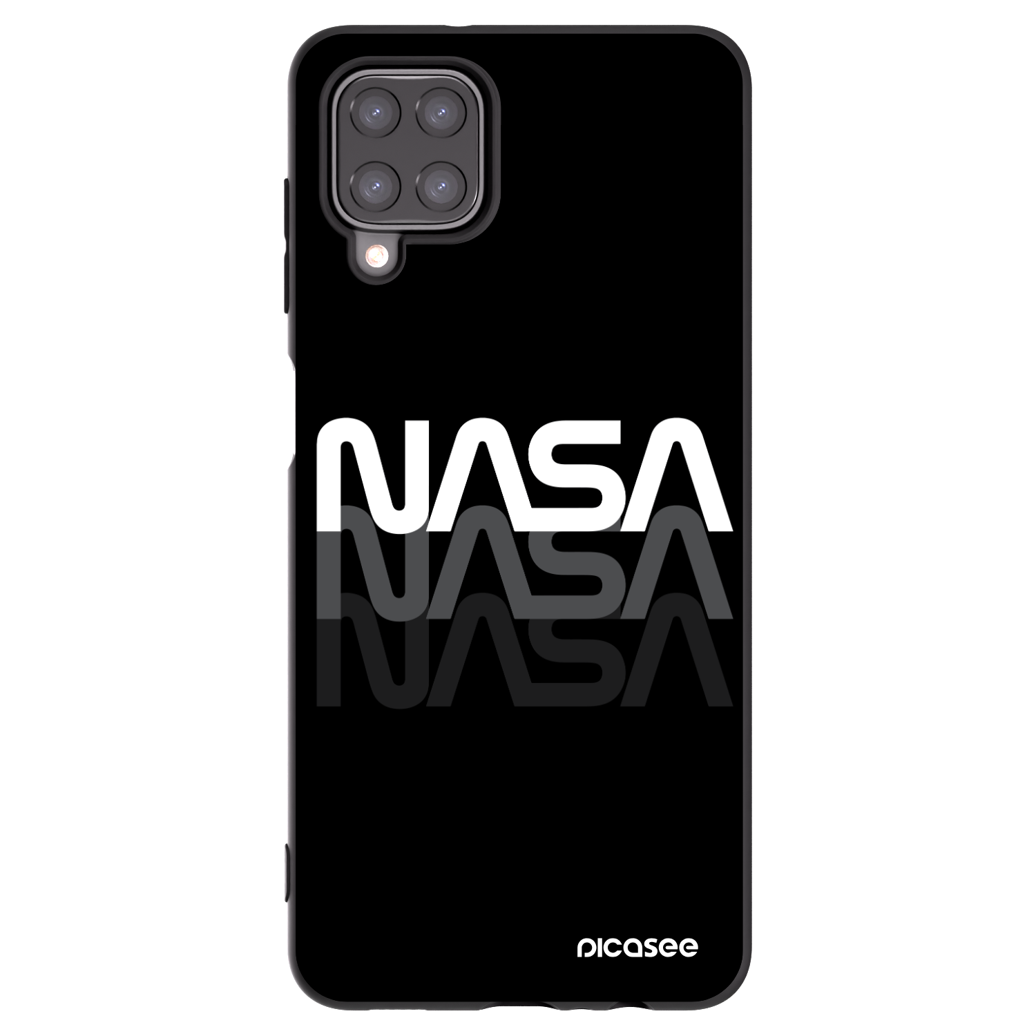 Picasee husă neagră din silicon pentru Samsung Galaxy A12 A125F - NASA Triple