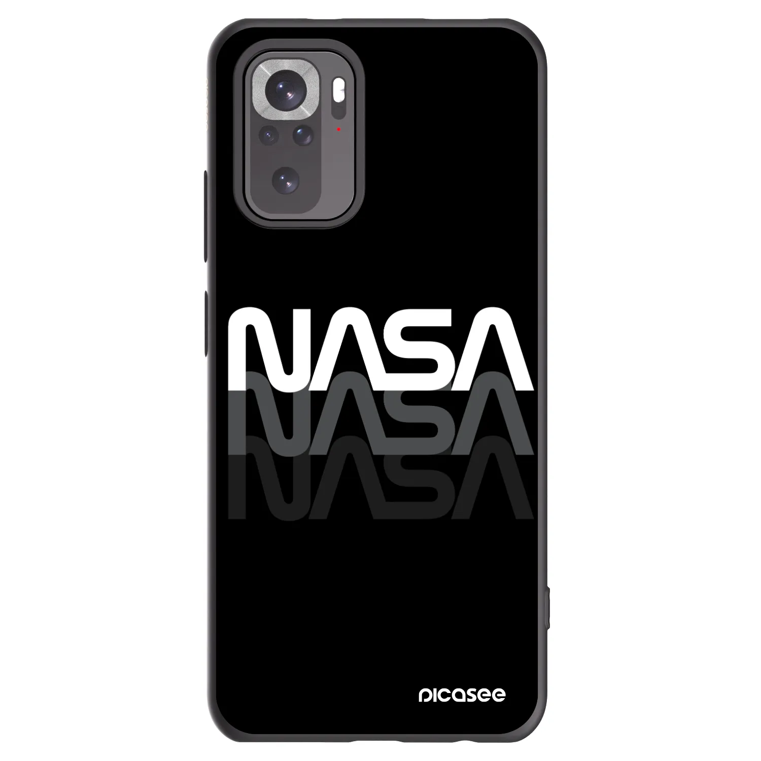 Picasee husă neagră din silicon pentru Xiaomi Redmi Note 10S - NASA Triple