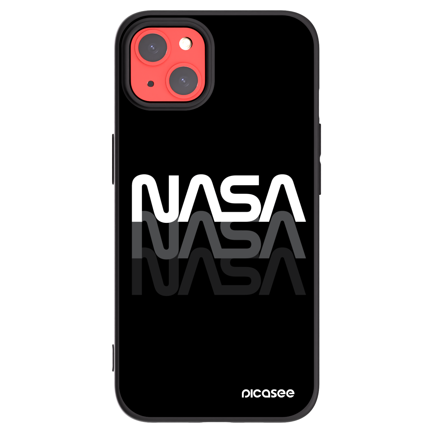 Picasee husă neagră din silicon pentru Apple iPhone 13 - NASA Triple