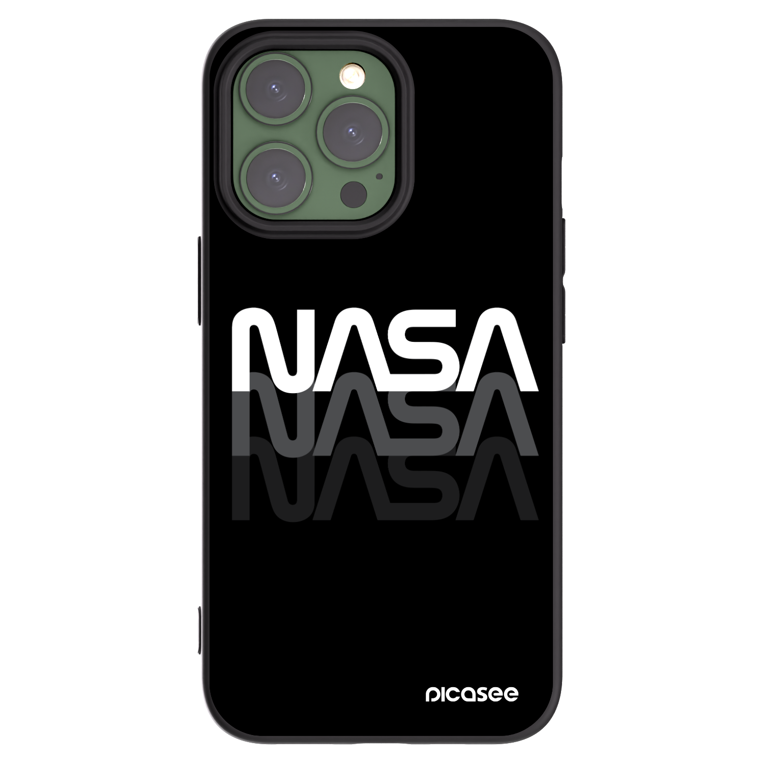 Picasee husă neagră din silicon pentru Apple iPhone 13 Pro - NASA Triple