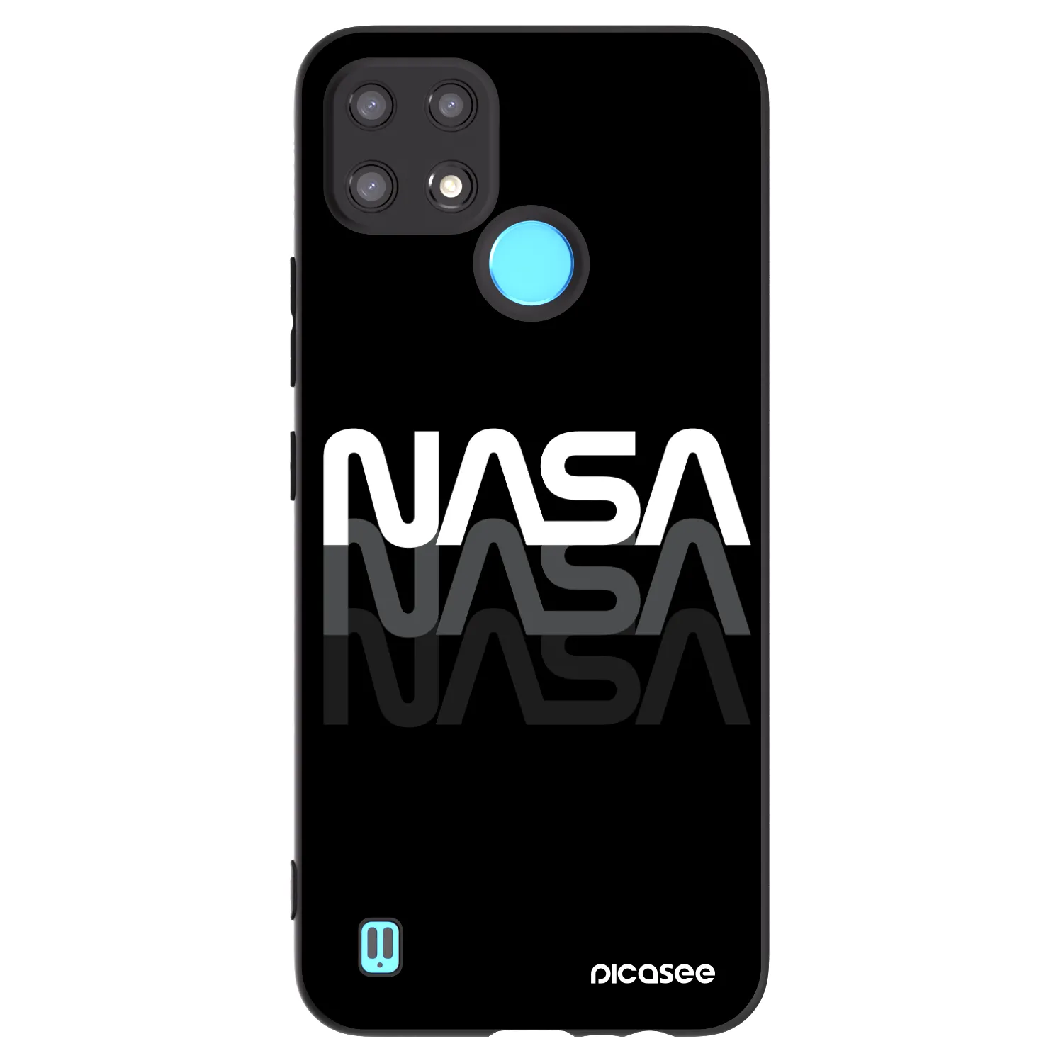 Picasee husă neagră din silicon pentru Realme C21 - NASA Triple