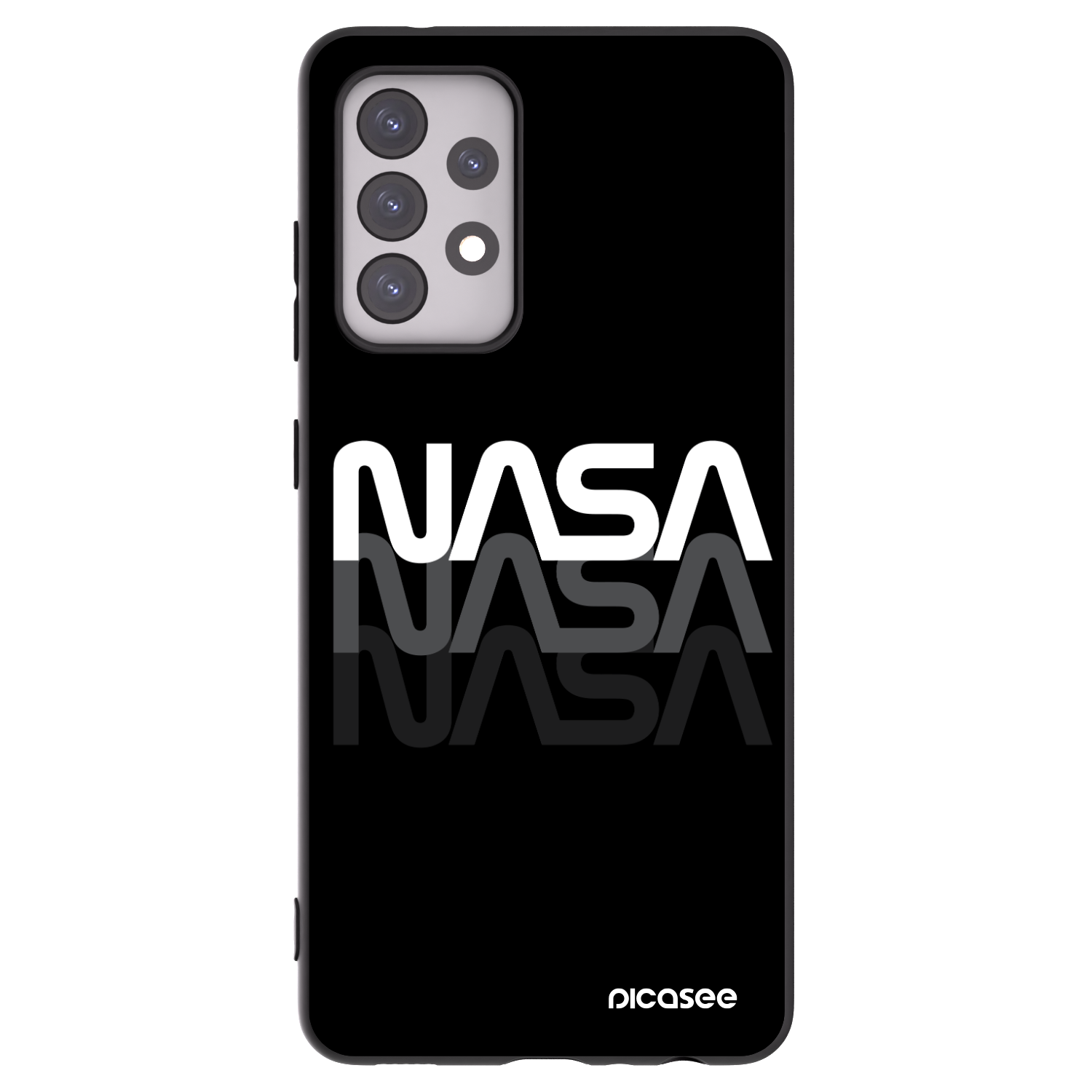 Picasee husă neagră din silicon pentru Samsung Galaxy A52s 5G A528B - NASA Triple