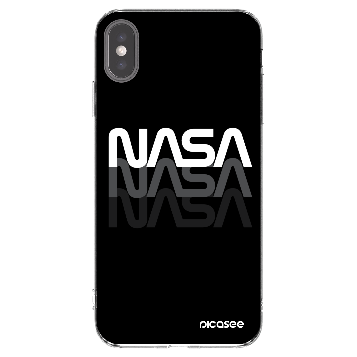 Picasee husă transparentă din silicon pentru Apple iPhone XS Max - NASA Triple