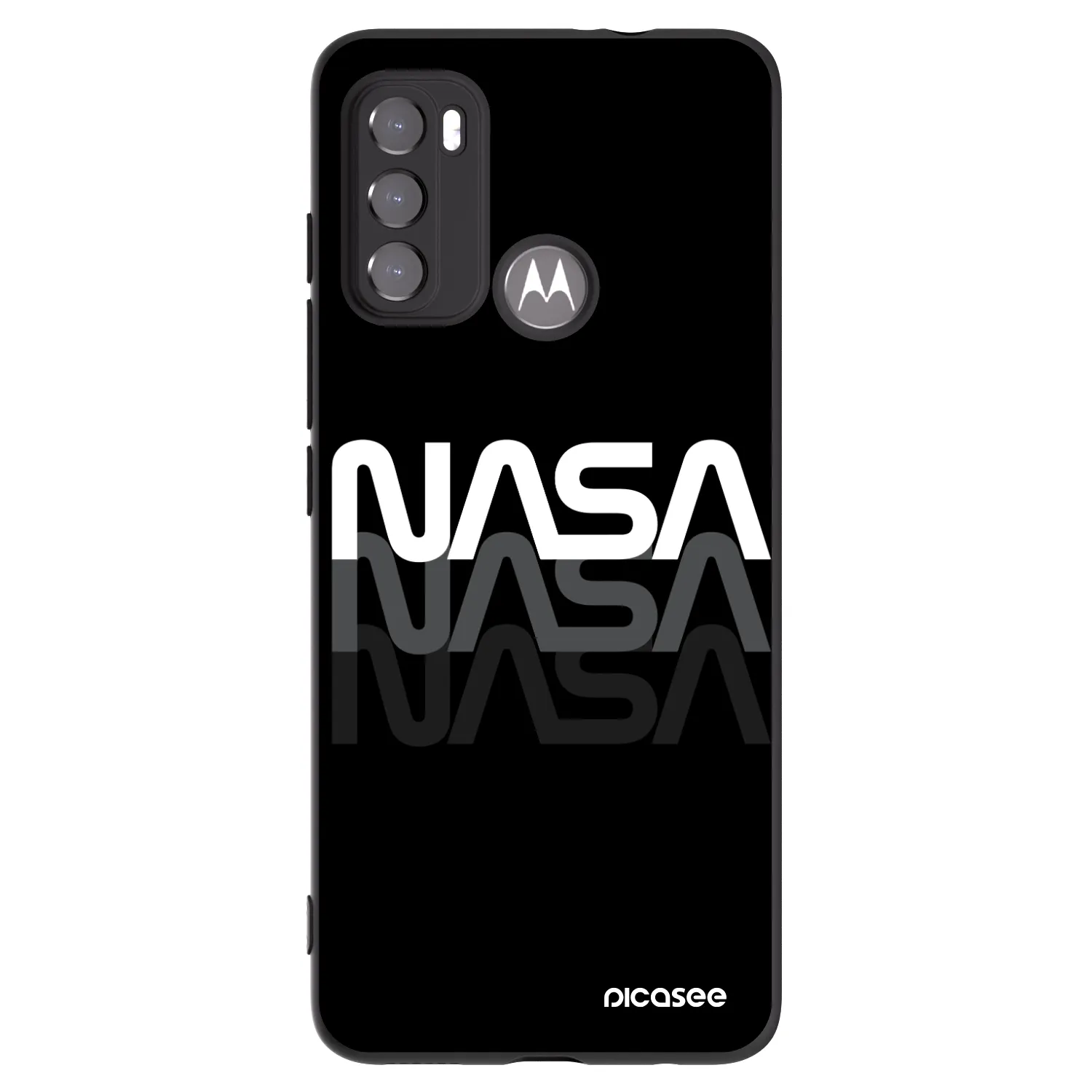 Picasee husă neagră din silicon pentru Motorola Moto G60 - NASA Triple