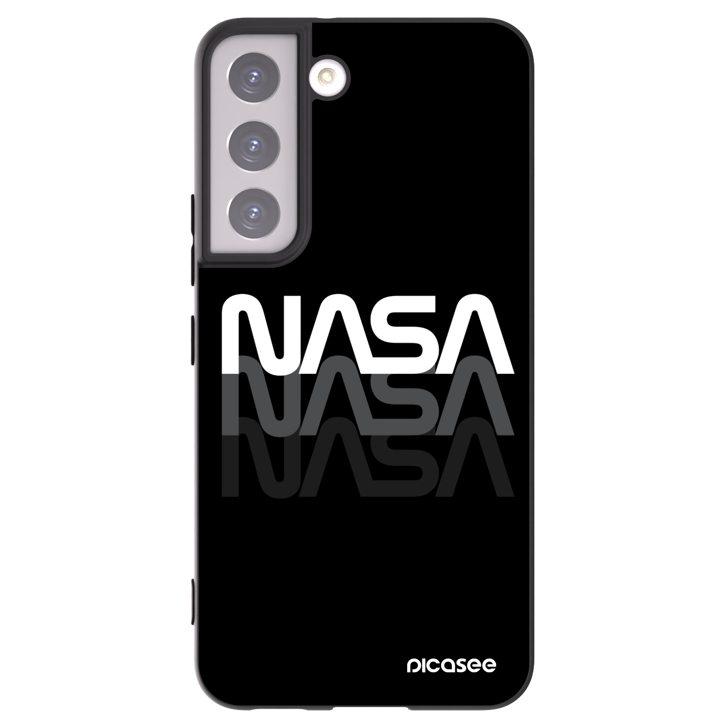 Picasee husă neagră din silicon pentru Samsung Galaxy S22 5G - NASA Triple