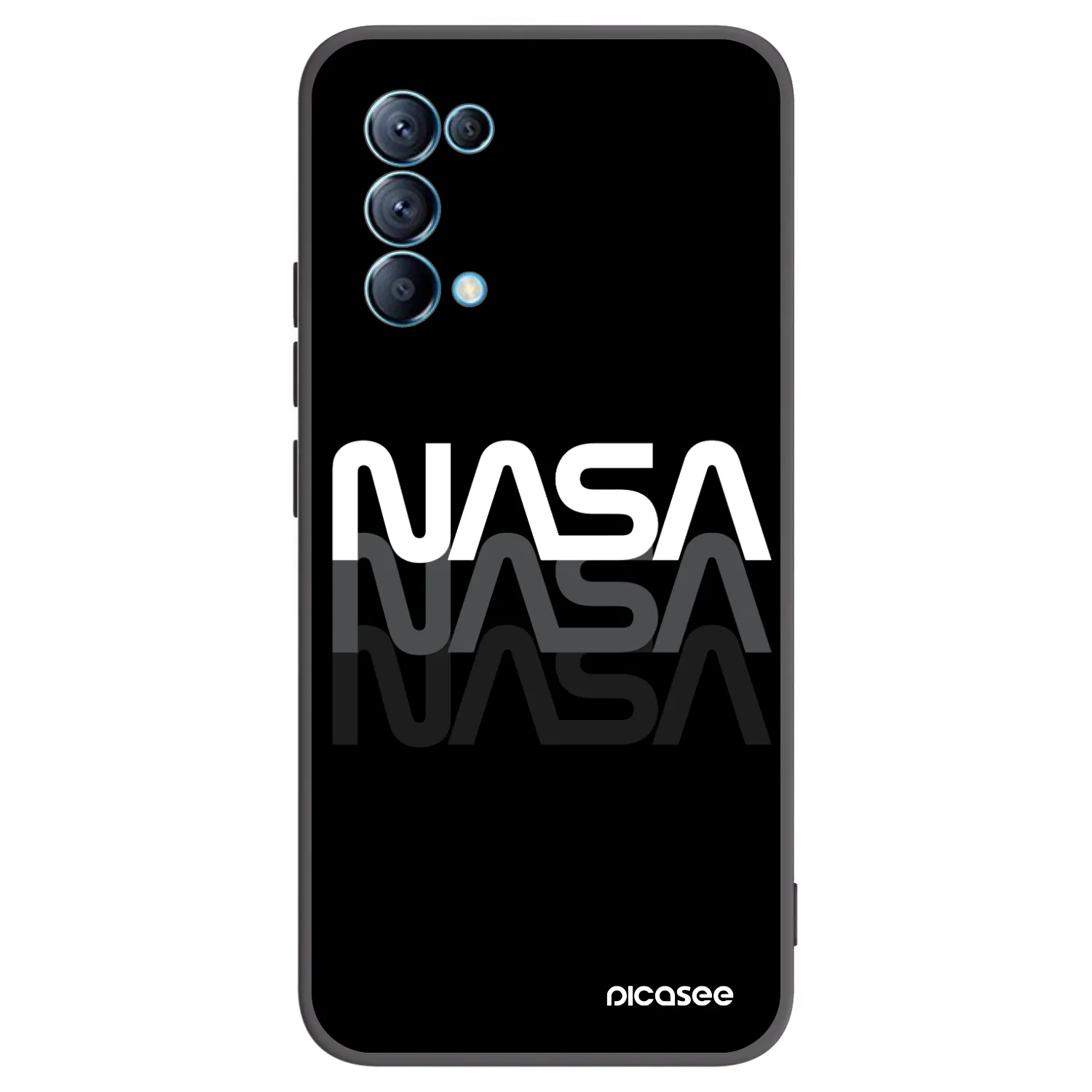 Picasee husă neagră din silicon pentru OPPO Reno 5 5G - NASA Triple