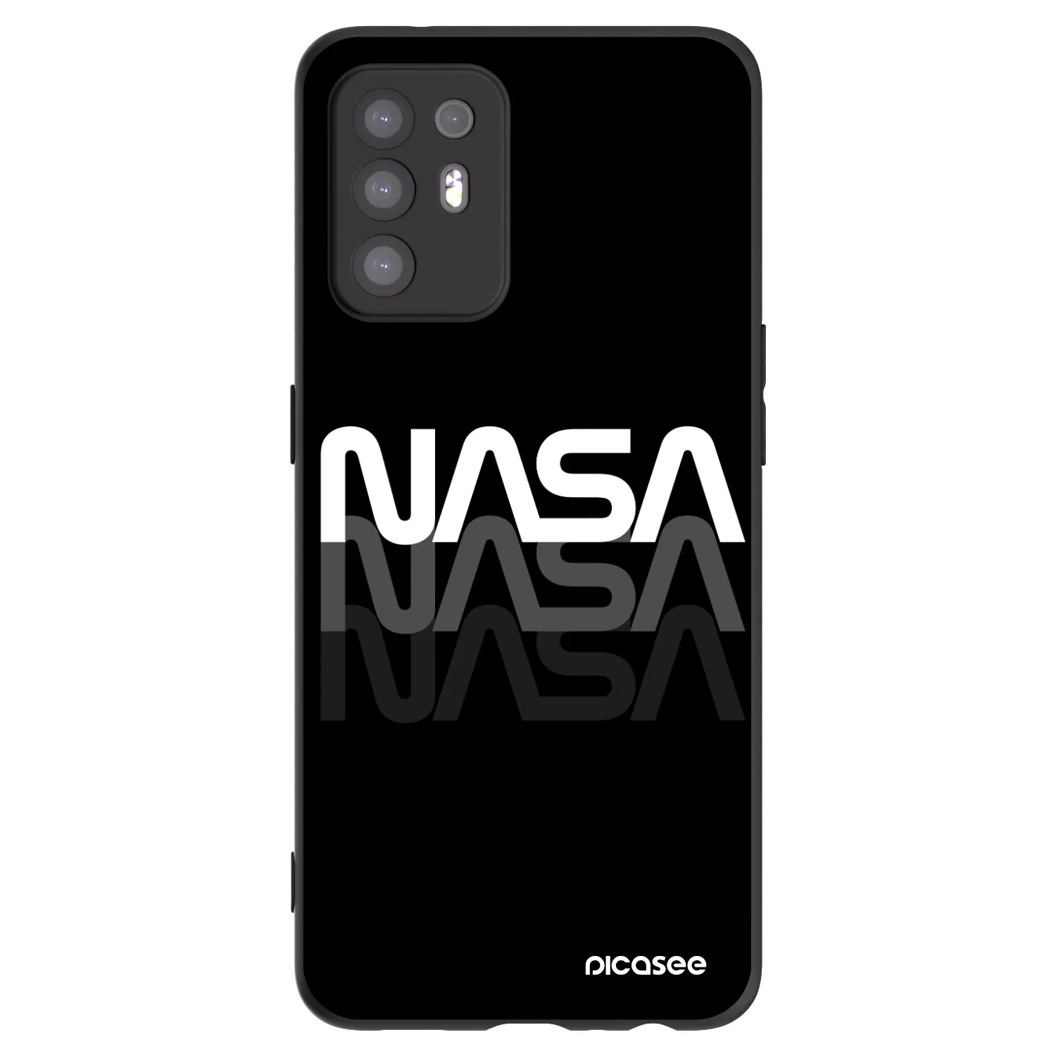Picasee husă neagră din silicon pentru OPPO A94 5G - NASA Triple