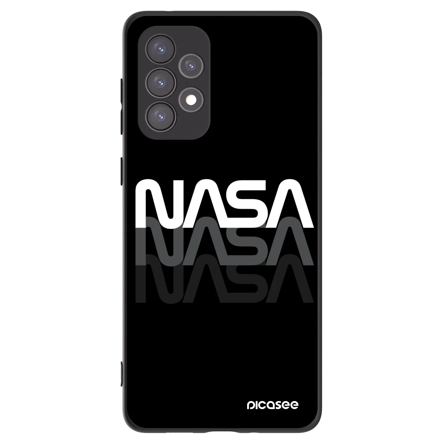 Picasee husă neagră din silicon pentru Samsung Galaxy A73 5G - NASA Triple